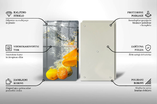 Glas Ceranfeldabdeckung Zitronen im Wasser