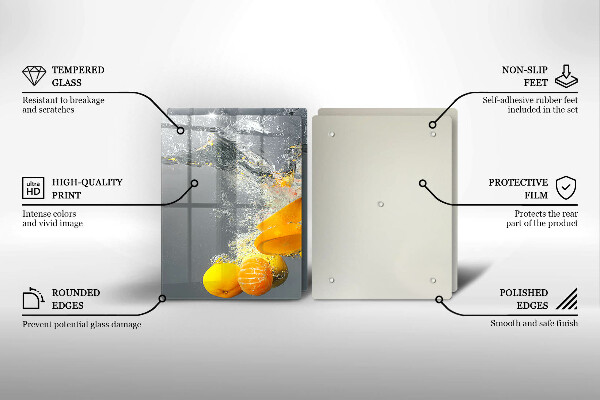 Glas Ceranfeldabdeckung Zitronen im Wasser