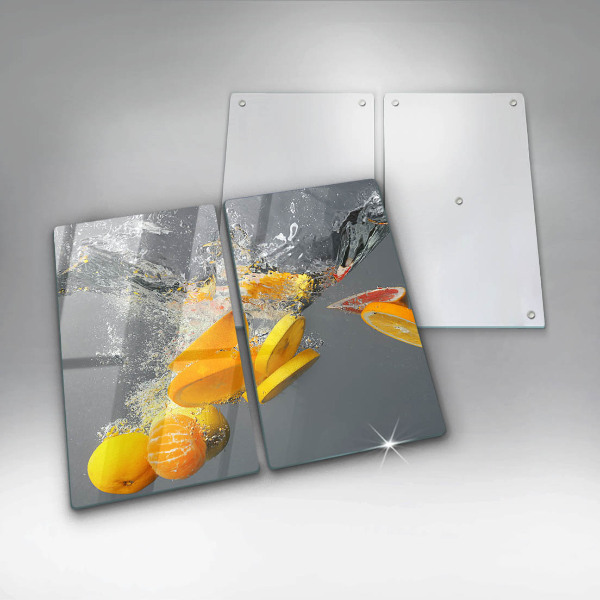 Glas Ceranfeldabdeckung Zitronen im Wasser