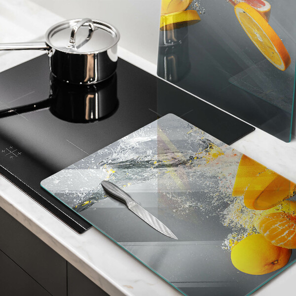 Glas Ceranfeldabdeckung Zitronen im Wasser