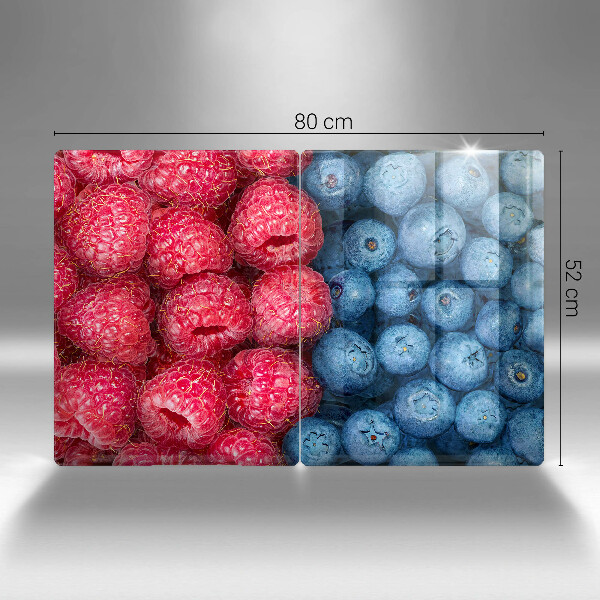 Glas Ceranfeldabdeckung Himbeer- und Blaubeerfrüchte