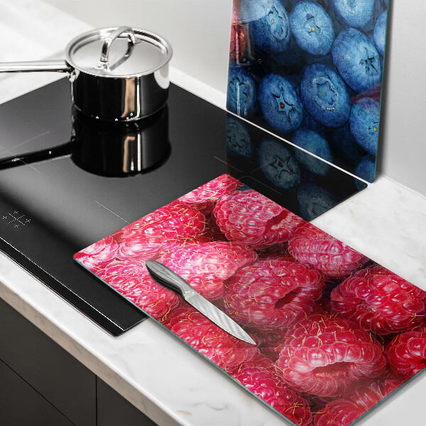 Glas Ceranfeldabdeckung Himbeer- und Blaubeerfrüchte