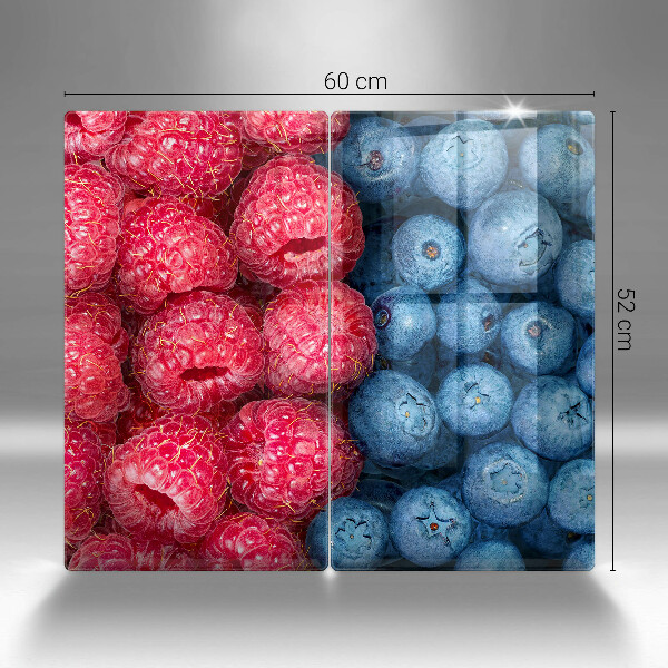 Glas Ceranfeldabdeckung Himbeer- und Blaubeerfrüchte