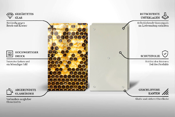 Glas Ceranfeldabdeckung Bienenwabe