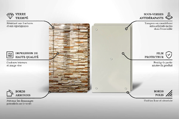 Glas Herdabdeckplatte Textur von dekorativen Steinen