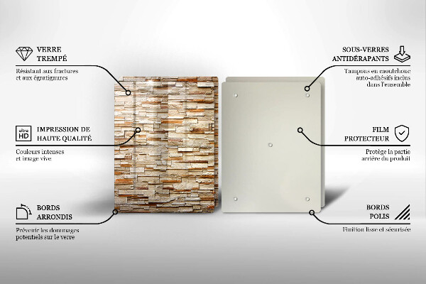 Glas Herdabdeckplatte Textur von dekorativen Steinen
