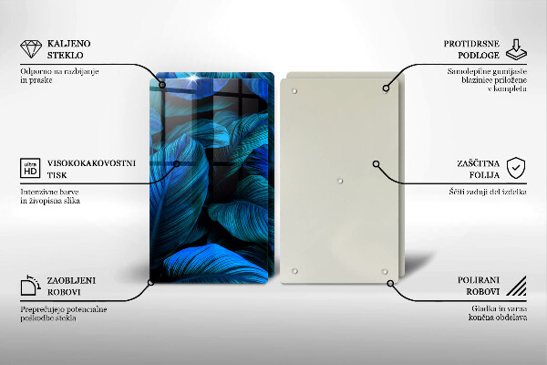 Glas Herdabdeckplatte Blätter der Dschungelvegetation