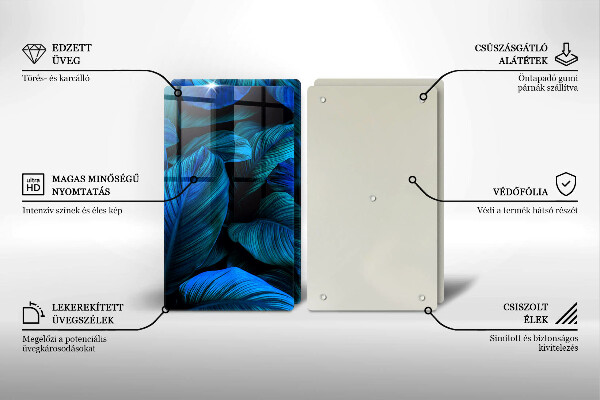 Glas Herdabdeckplatte Blätter der Dschungelvegetation
