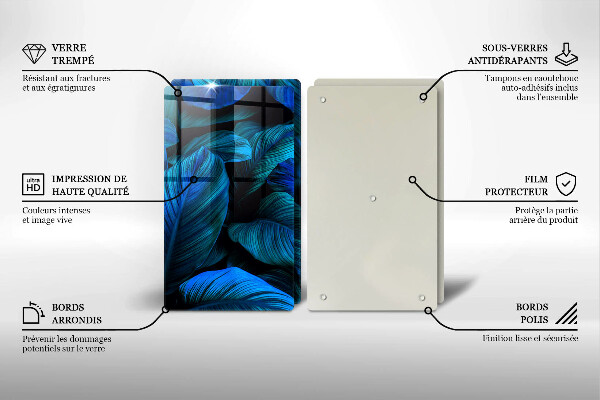 Glas Herdabdeckplatte Blätter der Dschungelvegetation