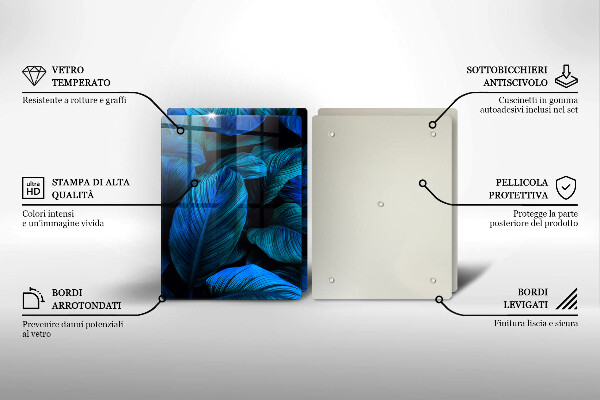 Glas Herdabdeckplatte Blätter der Dschungelvegetation