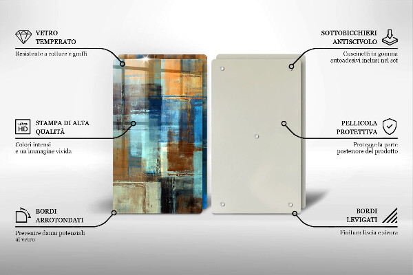 Glas Herdabdeckplatte Gemalter Hintergrund