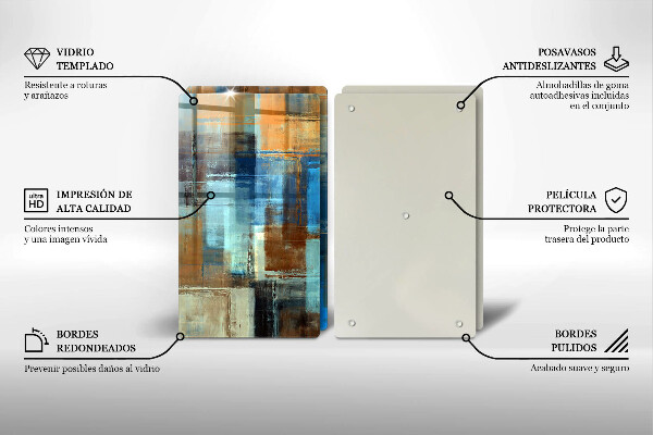 Glas Herdabdeckplatte Gemalter Hintergrund