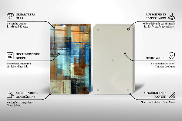 Glas Herdabdeckplatte Gemalter Hintergrund