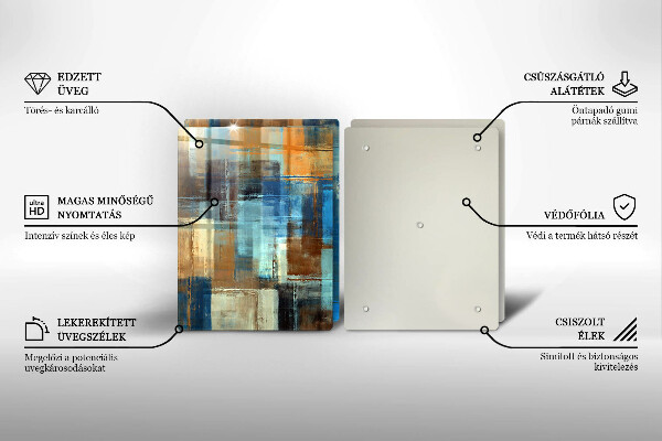 Glas Herdabdeckplatte Gemalter Hintergrund