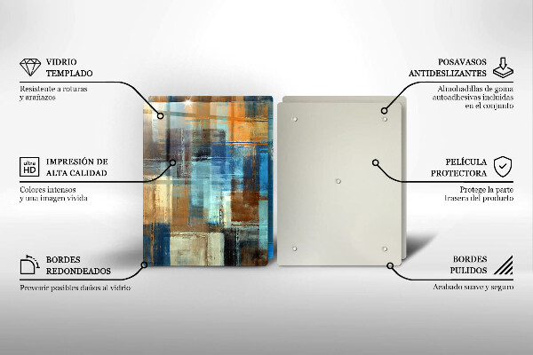 Glas Herdabdeckplatte Gemalter Hintergrund
