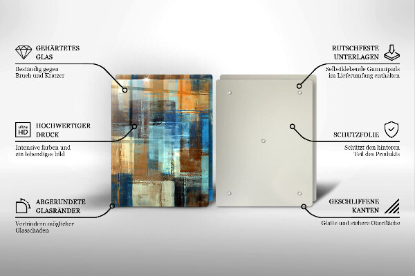 Glas Herdabdeckplatte Gemalter Hintergrund