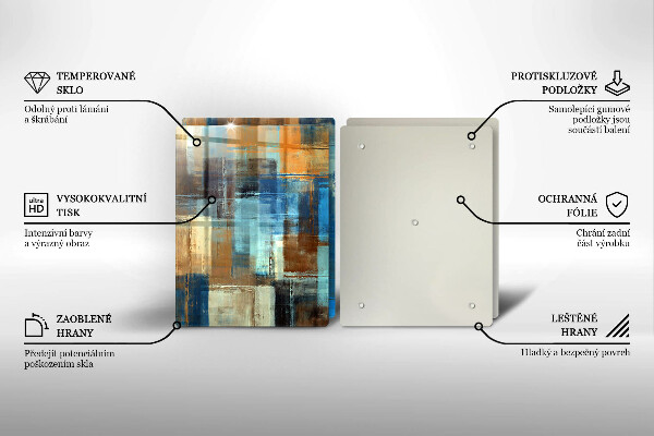 Glas Herdabdeckplatte Gemalter Hintergrund