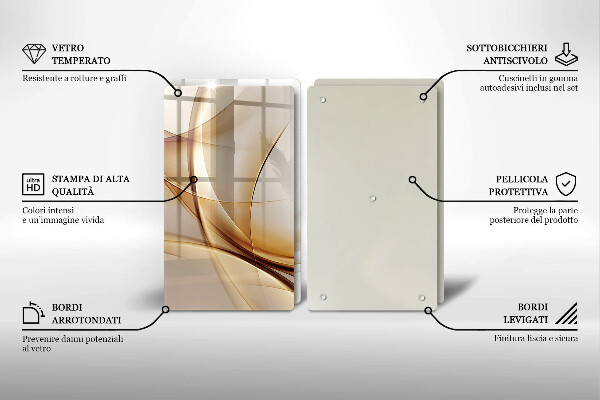 Glas Herdabdeckplatte Abstrakte Formen