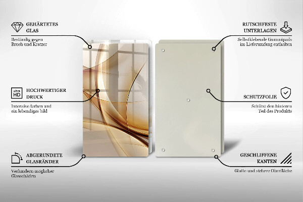 Glas Herdabdeckplatte Abstrakte Formen
