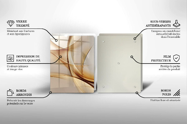 Glas Herdabdeckplatte Abstrakte Formen