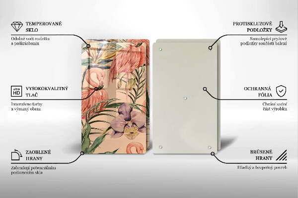 Glas Ceranfeldabdeckung Flamingos-Illustration