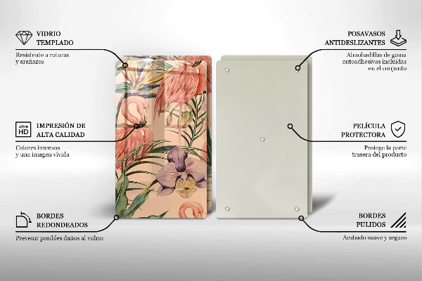 Glas Ceranfeldabdeckung Flamingos-Illustration