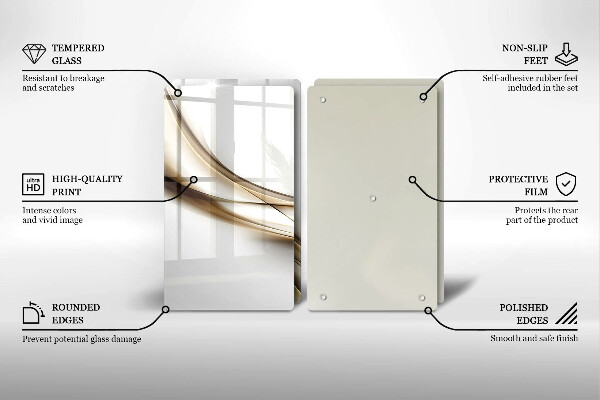 Glas Herdabdeckplatte Weiche Linien Abstraktion