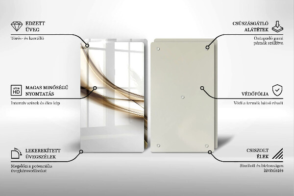 Glas Herdabdeckplatte Weiche Linien Abstraktion