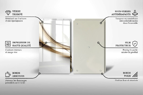 Glas Herdabdeckplatte Weiche Linien Abstraktion