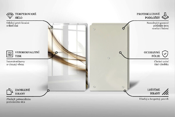 Glas Herdabdeckplatte Weiche Linien Abstraktion