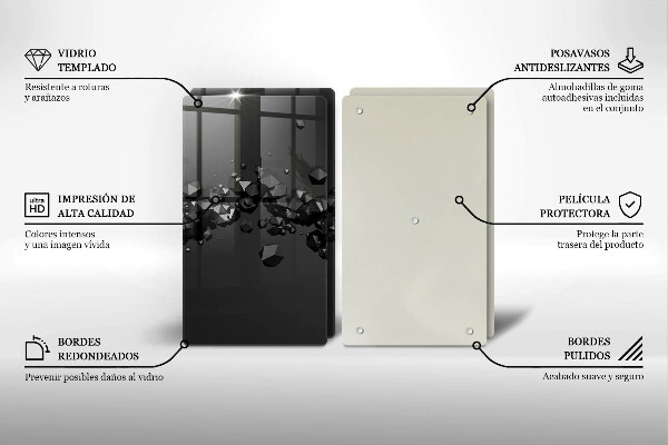 Glas Herdabdeckplatte Abstraktion von 3D-Formen