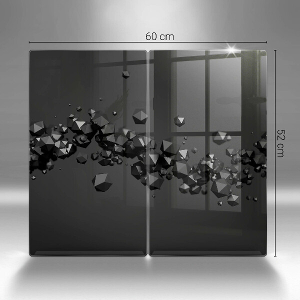 Glas Herdabdeckplatte Abstraktion von 3D-Formen