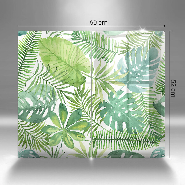 Glas Herdabdeckplatte Aquarell-Boho-Blätter