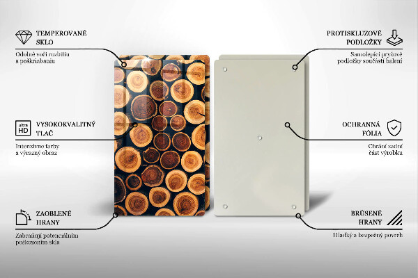 Glas Herdabdeckplatte Baumstümpfe aus Holz
