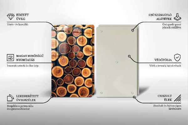 Glas Herdabdeckplatte Baumstümpfe aus Holz