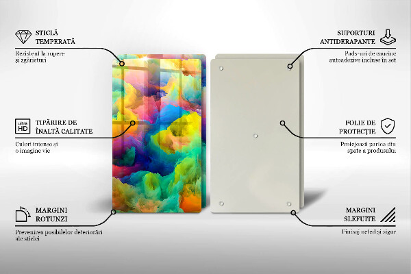 Glas Herdabdeckplatte Bunte Abstraktion