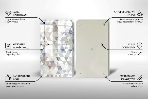 Glas Herdabdeckplatte Dreiecksmuster