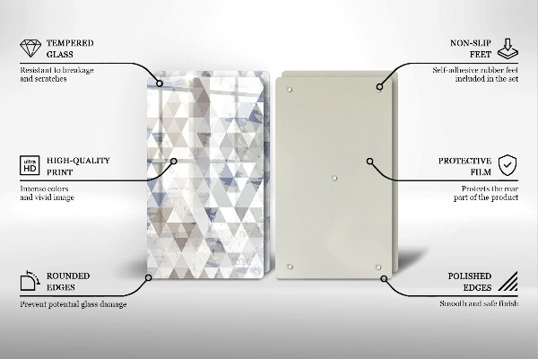 Glas Herdabdeckplatte Dreiecksmuster