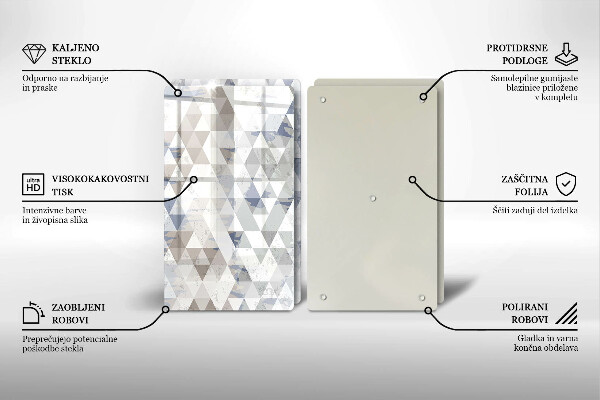 Glas Herdabdeckplatte Dreiecksmuster