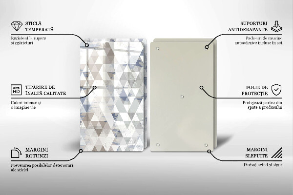 Glas Herdabdeckplatte Dreiecksmuster