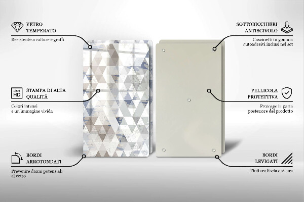 Glas Herdabdeckplatte Dreiecksmuster