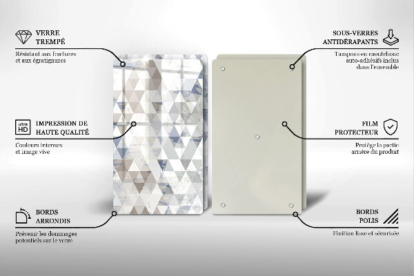 Glas Herdabdeckplatte Dreiecksmuster
