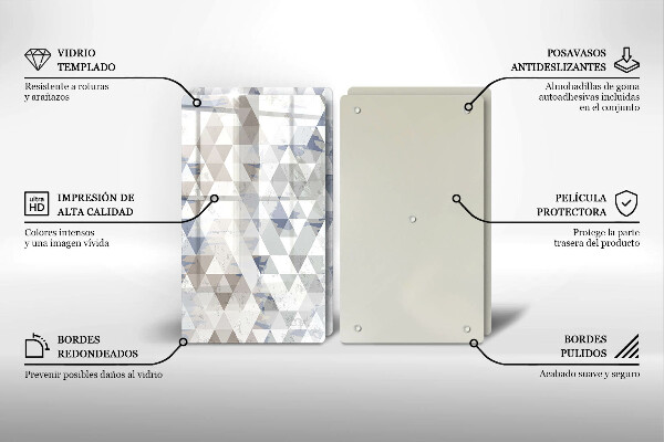 Glas Herdabdeckplatte Dreiecksmuster