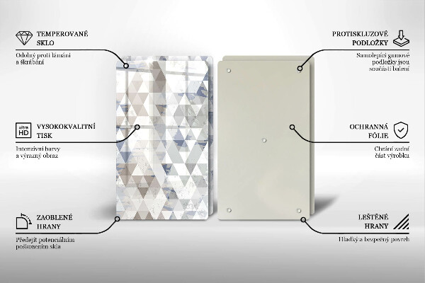 Glas Herdabdeckplatte Dreiecksmuster