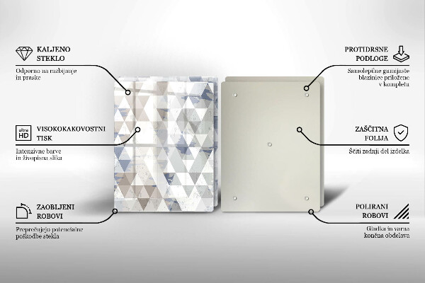 Glas Herdabdeckplatte Dreiecksmuster