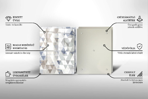 Glas Herdabdeckplatte Dreiecksmuster