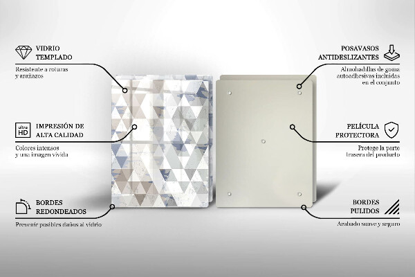 Glas Herdabdeckplatte Dreiecksmuster