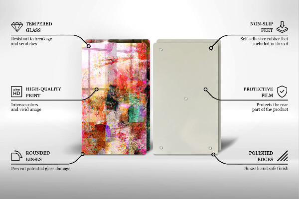 Glas Herdabdeckplatte Abstraktion malen