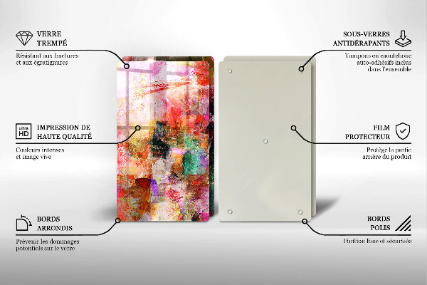 Glas Herdabdeckplatte Abstraktion malen