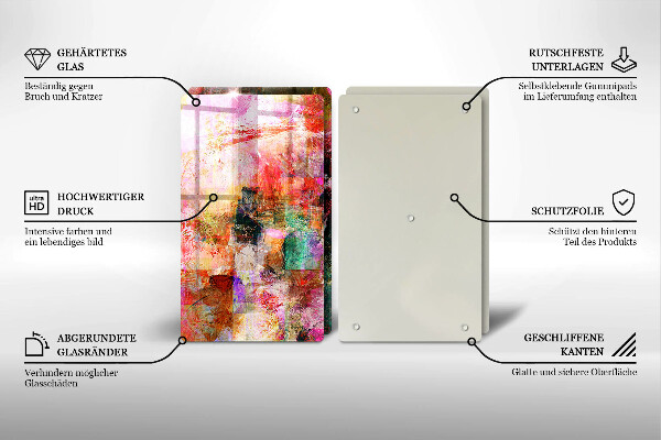 Glas Herdabdeckplatte Abstraktion malen